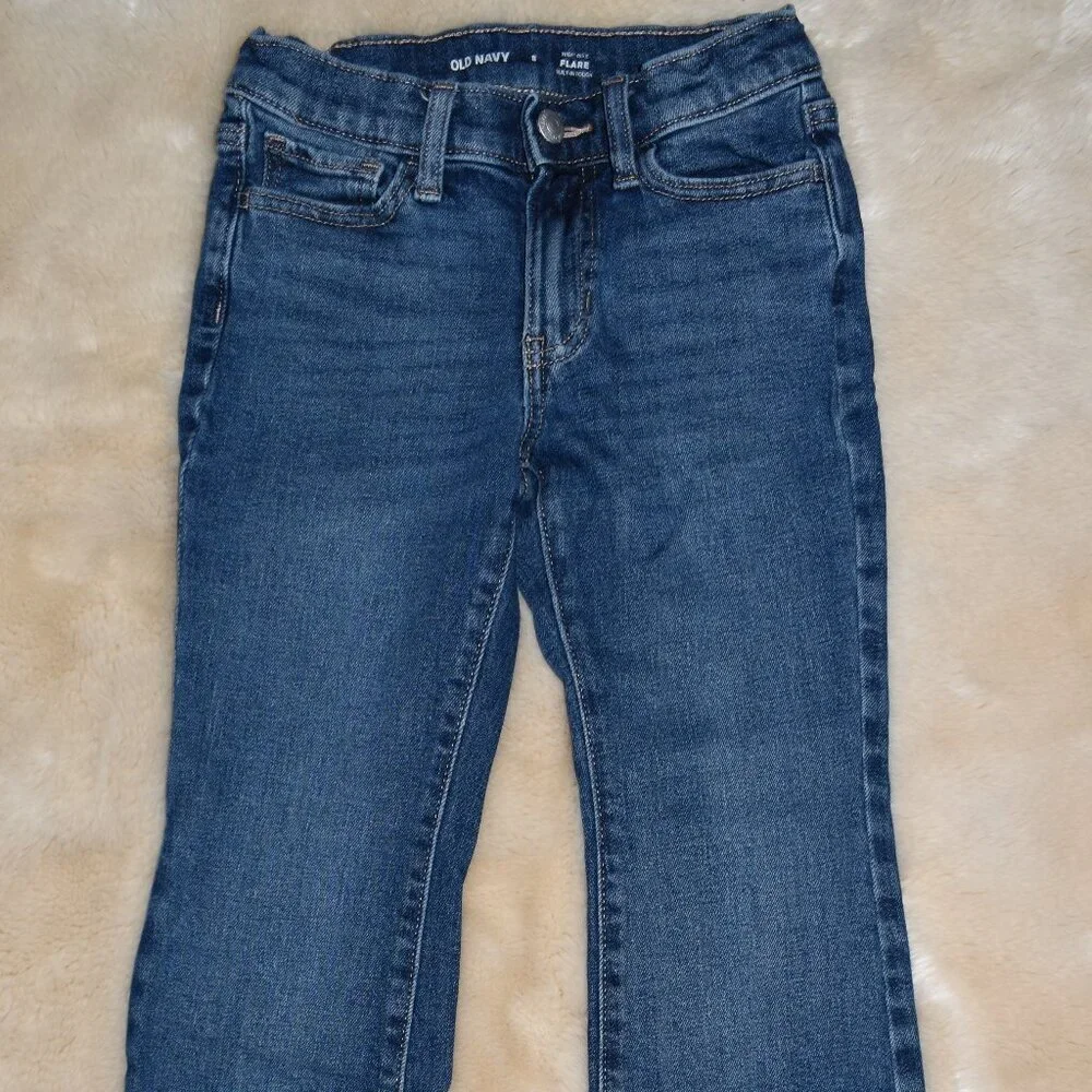 Girls Old Navy Highrise Flare Jeans Size 8 Blue